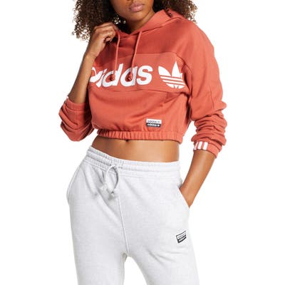 Adidas Originals Crop Hoodie, Orange
