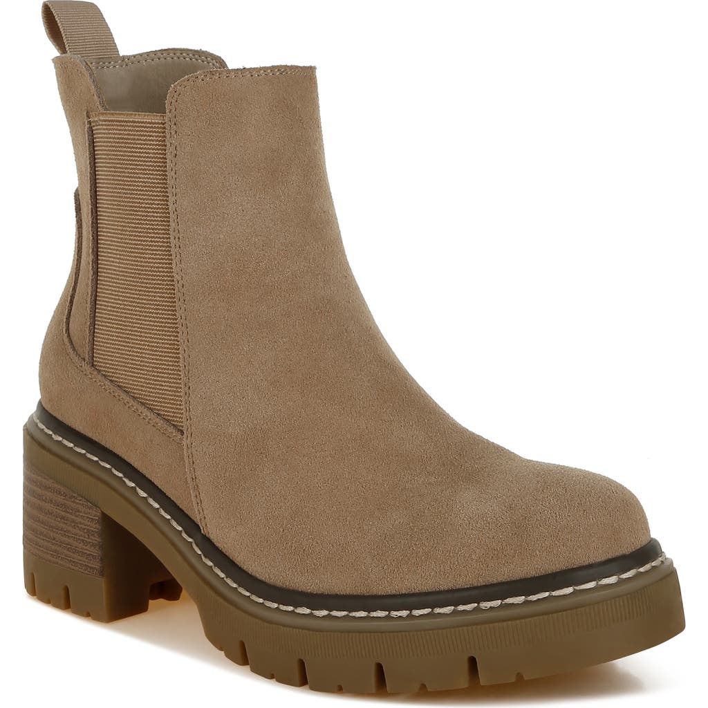 Rag & Co Women's Neutrals Vostok Suede Chunky Chelsea Boots In Beige In Beige