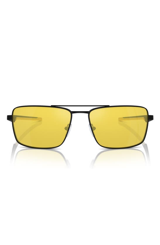 Scuderia Ferrari 60mm Rectangular Aviator Sunglasses In Yellow