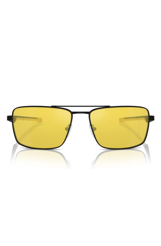 Shop Scuderia Ferrari 60mm Rectangular Aviator Sunglasses In Yellow