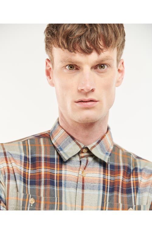 Barbour Waterfoot Thermo Weave Plaid Button-up Shirt In Olive