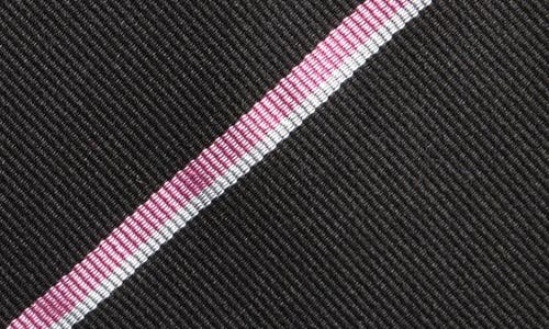 Ralph Lauren Purple Label Super Repp Stripe Silk Tie In Black/pink