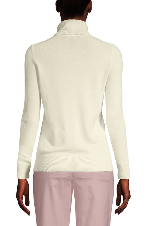 Lands' End Cashmere Turtleneck Sweater In Fresh Ivory