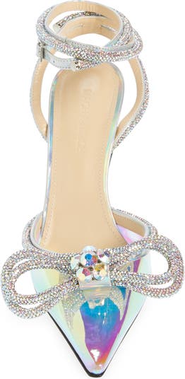 MACH & MACH Strass Bow Double Ankle-Strap Pumps