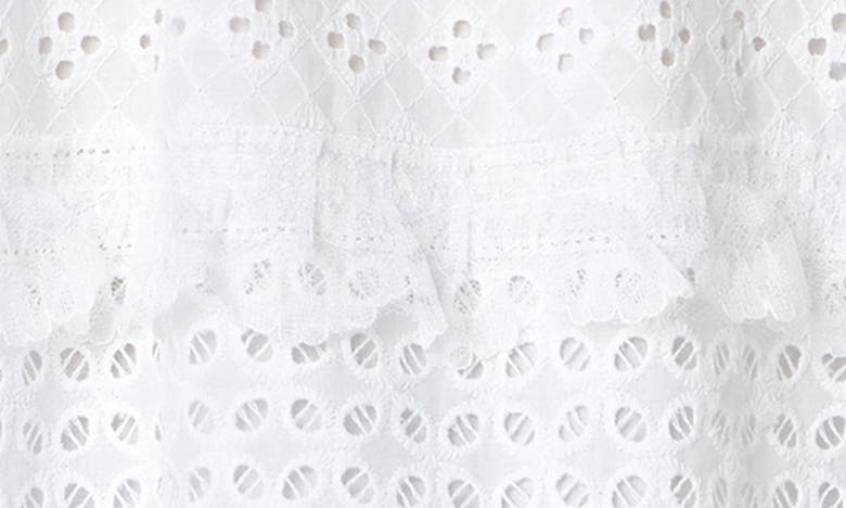 Shop English Factory Eyelet Lace Babydoll Top In Off White