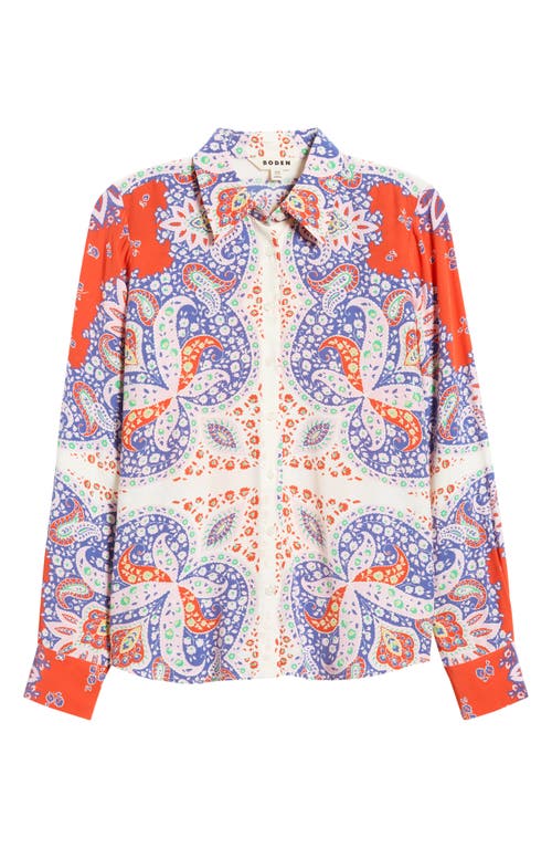 Shop Boden Sienna Print Button-up Shirt In Rubicondo, Ornate Paisley