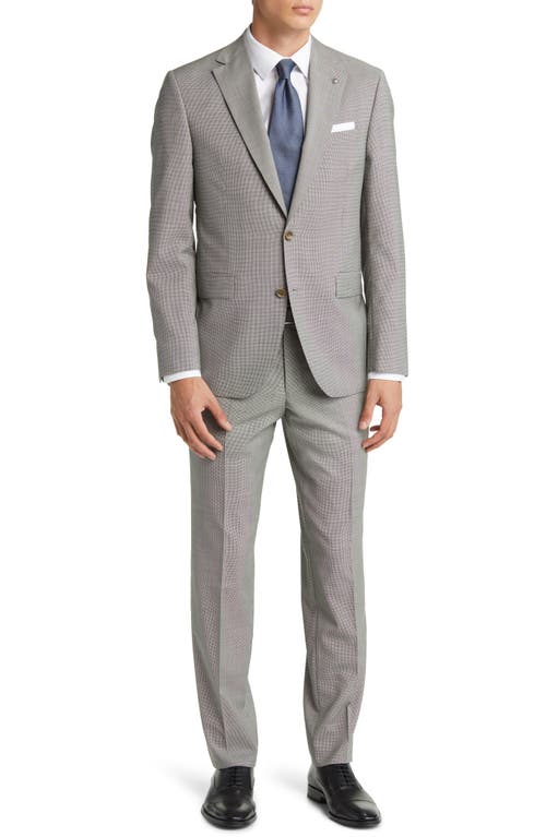 Jack Victor Esprit Soft Constructed Houndstooth Wool Suit in Black White
