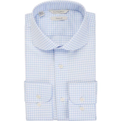 Suitsupply Extra Slim Fit Check Button-Up Travel Shirt, Blue
