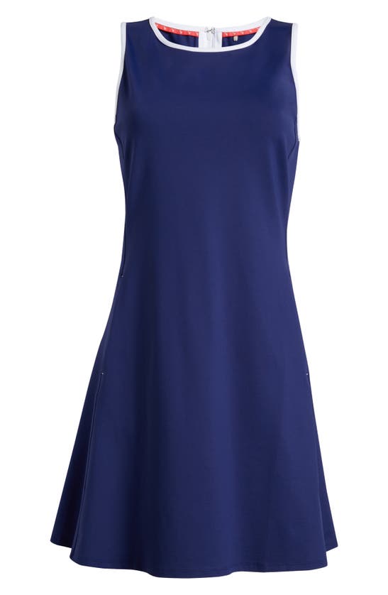 Shop Tommy Bahama Aubrey Fit & Flare Dress In Island Navy