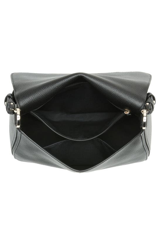 Shop Kate Spade Hudson Pebble Leather Medium Convertible Shoulder Bag In Black