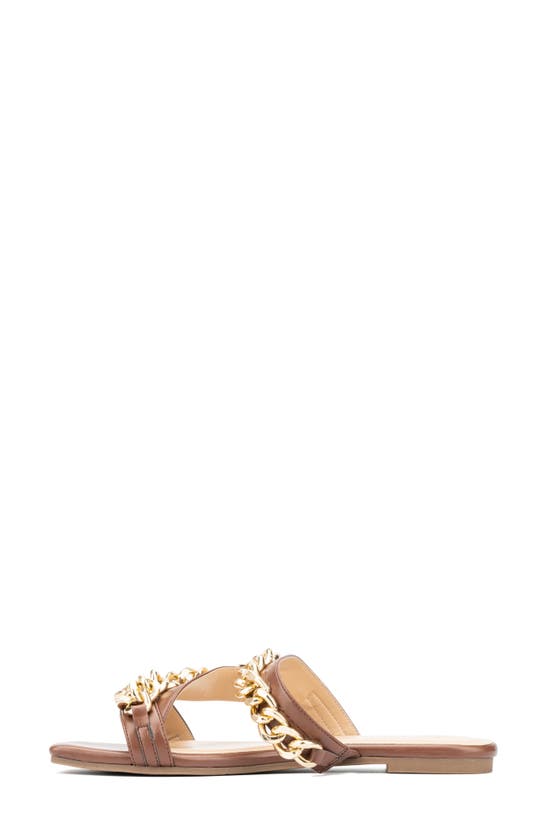 Fashion To Figure Maeve Slide Sandal In Cognac