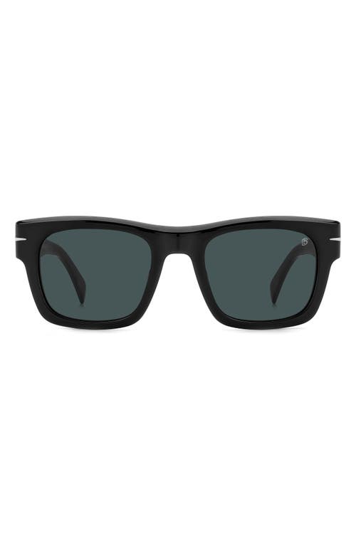 51mm Rectangular Sunglasses in Black/Blue