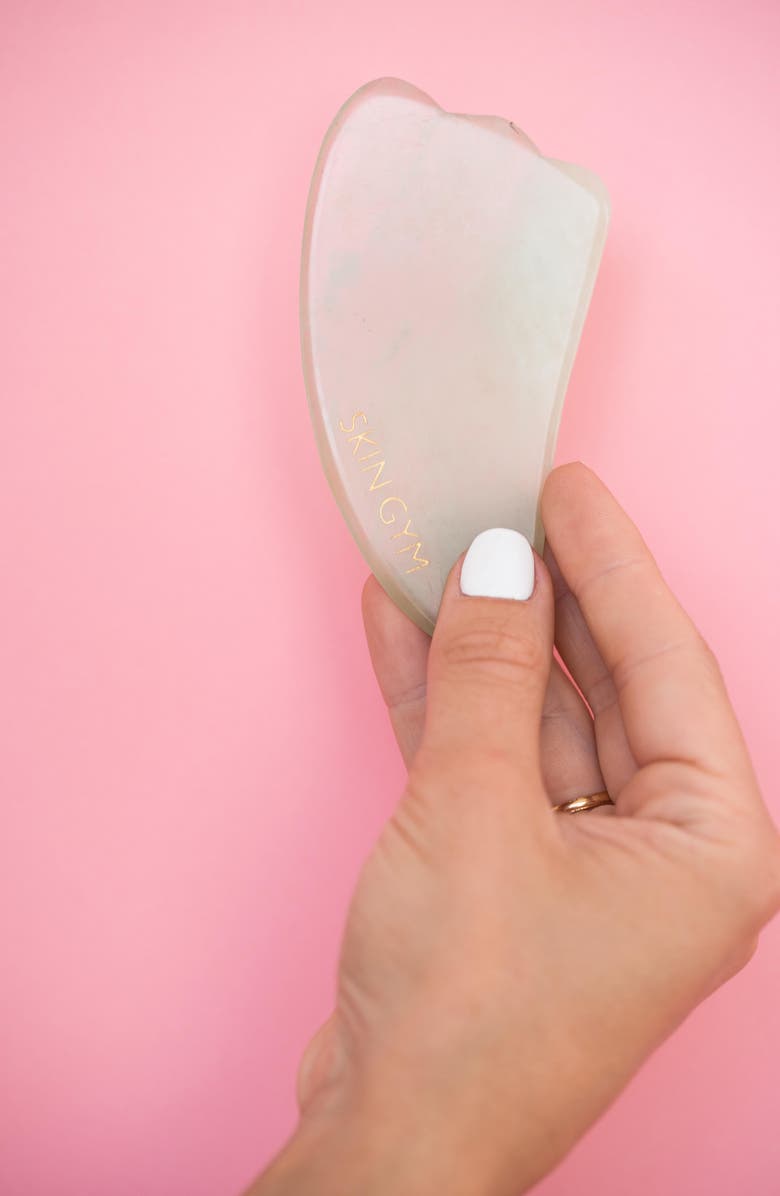 Skin Gym Rose Quartz Crystal Gua Sha Sculpty Facial Tool, Alternate, color, Pink