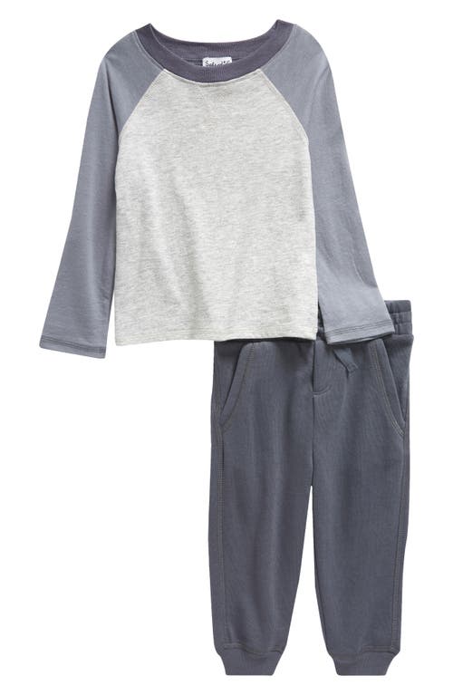 Splendid Two-Tone Raglan T-Shirt & Joggers Set Light Heather Grey at Nordstrom, M