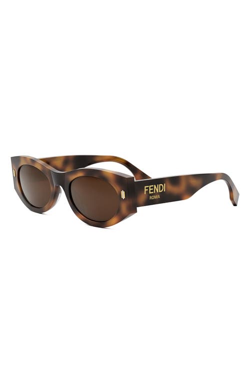 Shop Fendi ' Roma 52mm Oval Sunglasses In Blonde Havana/brown