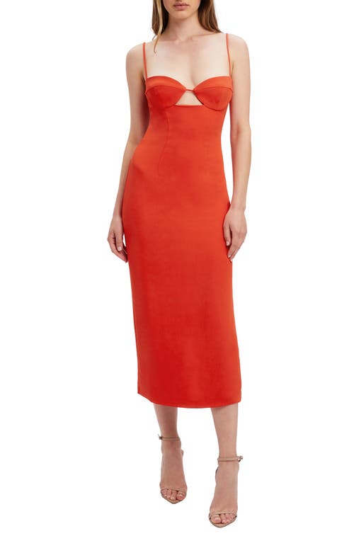 Bardot Vienna Cutout Midi Dress in Flame Orange