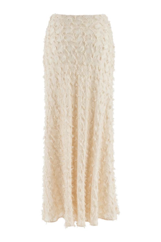 Shop Nocturne Tasseled Long Skirt In Ecru