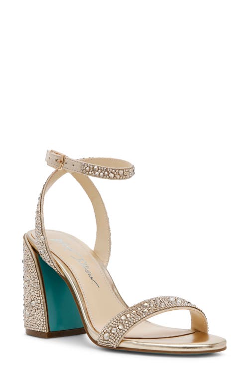 Shop Betsey Johnson Jet Ankle Strap Sandal In Light Gold