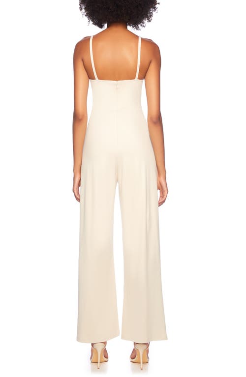 Shop Susana Monaco Sweetheart Neck Wide Leg Jumpsuit In Blanched Almond