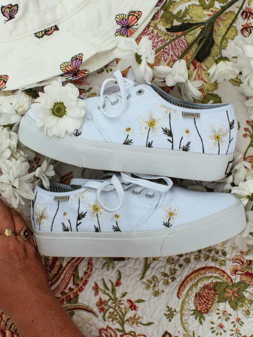 Bangs Shoes Daisy Dreams Platform Low Tops In White