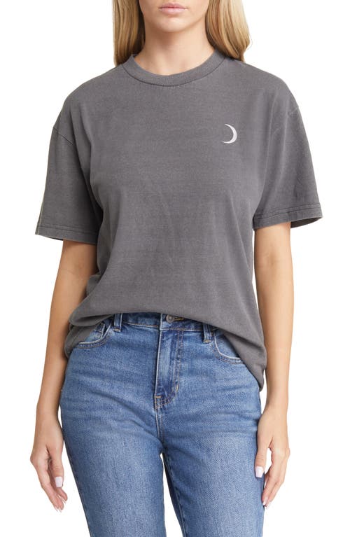 Desert Dreamer Moon Phases Recycled Cotton Blend Graphic Tee in Washed Black