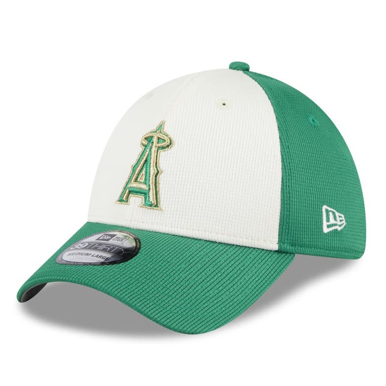Shop New Era White/green Los Angeles Angels 2024 St. Patrick's Day 39thirty Flex Fit Hat