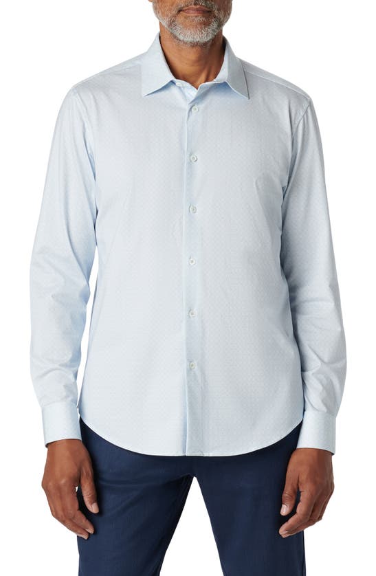 Shop Bugatchi James Ooohcotton® Circle Print Button-up Shirt In Sky