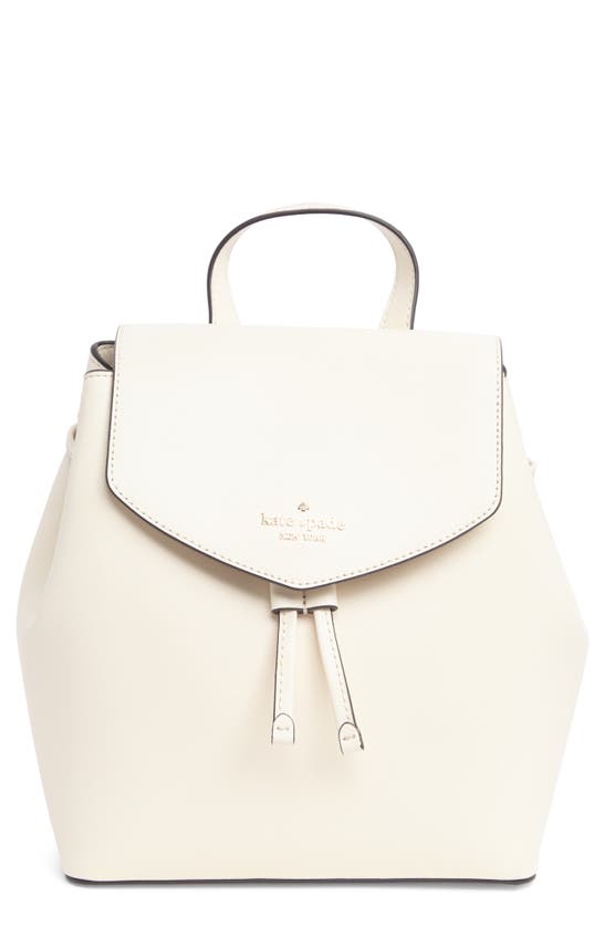 Kate Spade Lizzie Medium Flap Backpack In Parchment.
