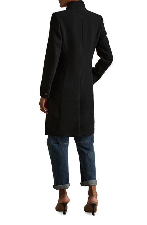 Shop Reiss Maude Double Breasted Wool Blend Coat In Black