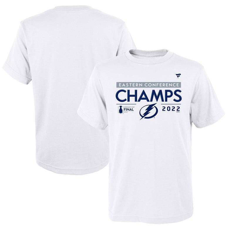 Fanatics Kids' Youth  Branded White Tampa Bay Lightning 2022 Eastern Conference Champions Locker Room T-shi