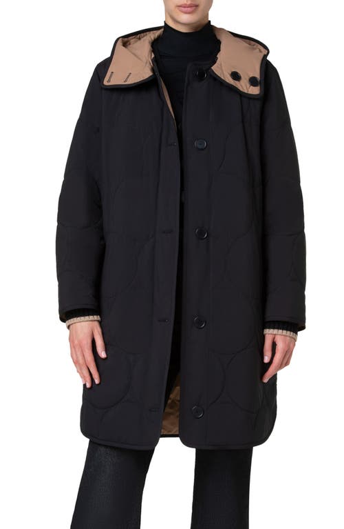 Akris Punto Signature Techno Dot Quilt Reversible Parka In Black-caramel