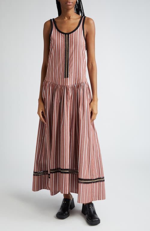 Diotima Pocomania Stripe Cotton Maxi Dress Cocoa Multi at Nordstrom,