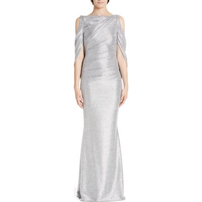 Talbot Runhof Cold Shoulder Drape Back Gown