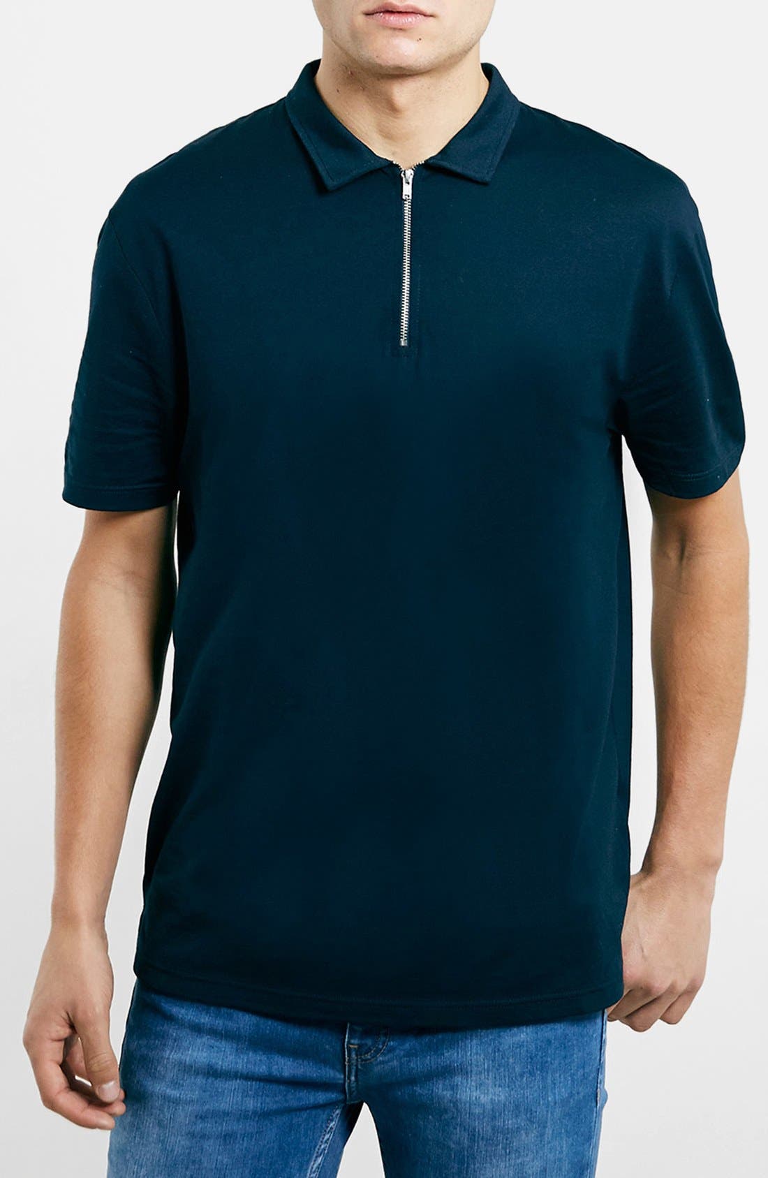 Topman Zip Placket Polo Nordstrom