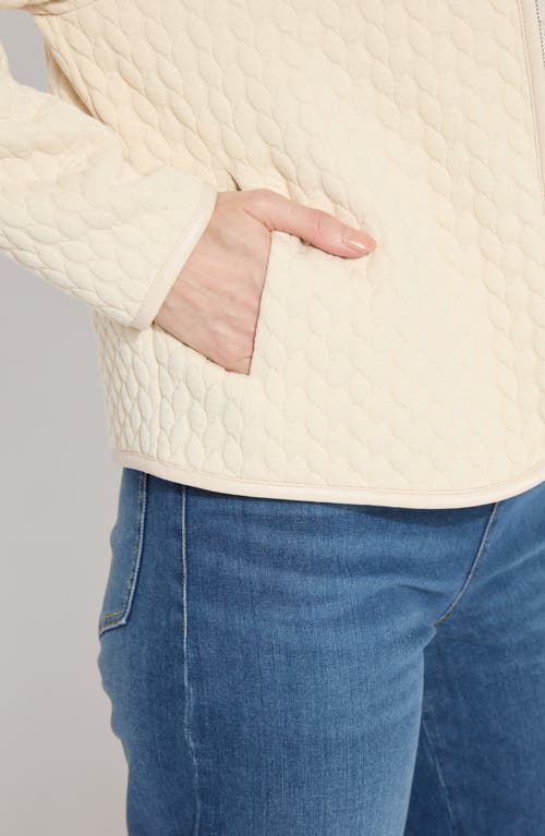 Shop Lyssé Sol Quilted Cable Jacket In Panna Cotta