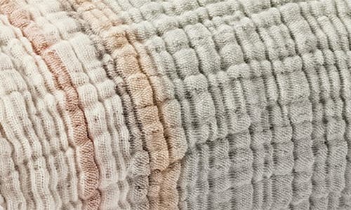 Coyuchi Topanga Organic Cotton Matelasse Throw Blanket In Sunset Stripe