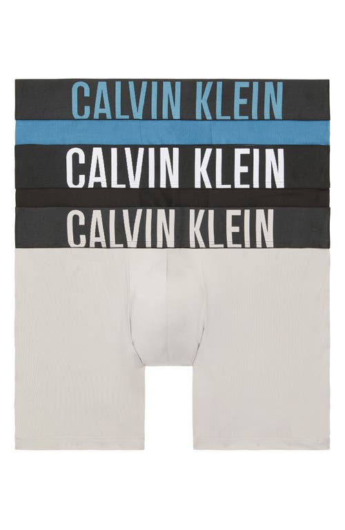 Shop Calvin Klein 3-pack Intense Power Microfiber Boxer Briefs In Black/india