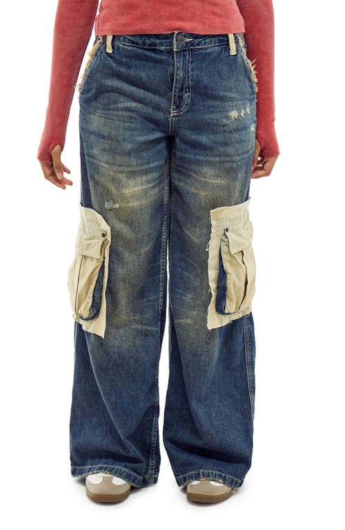Mixed Media Carpenter Jeans in Vintage Denim