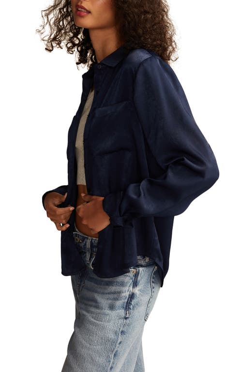LUCKY BRAND LUCKY BRAND HAMMERED SATIN BUTTON-UP SHIRT
