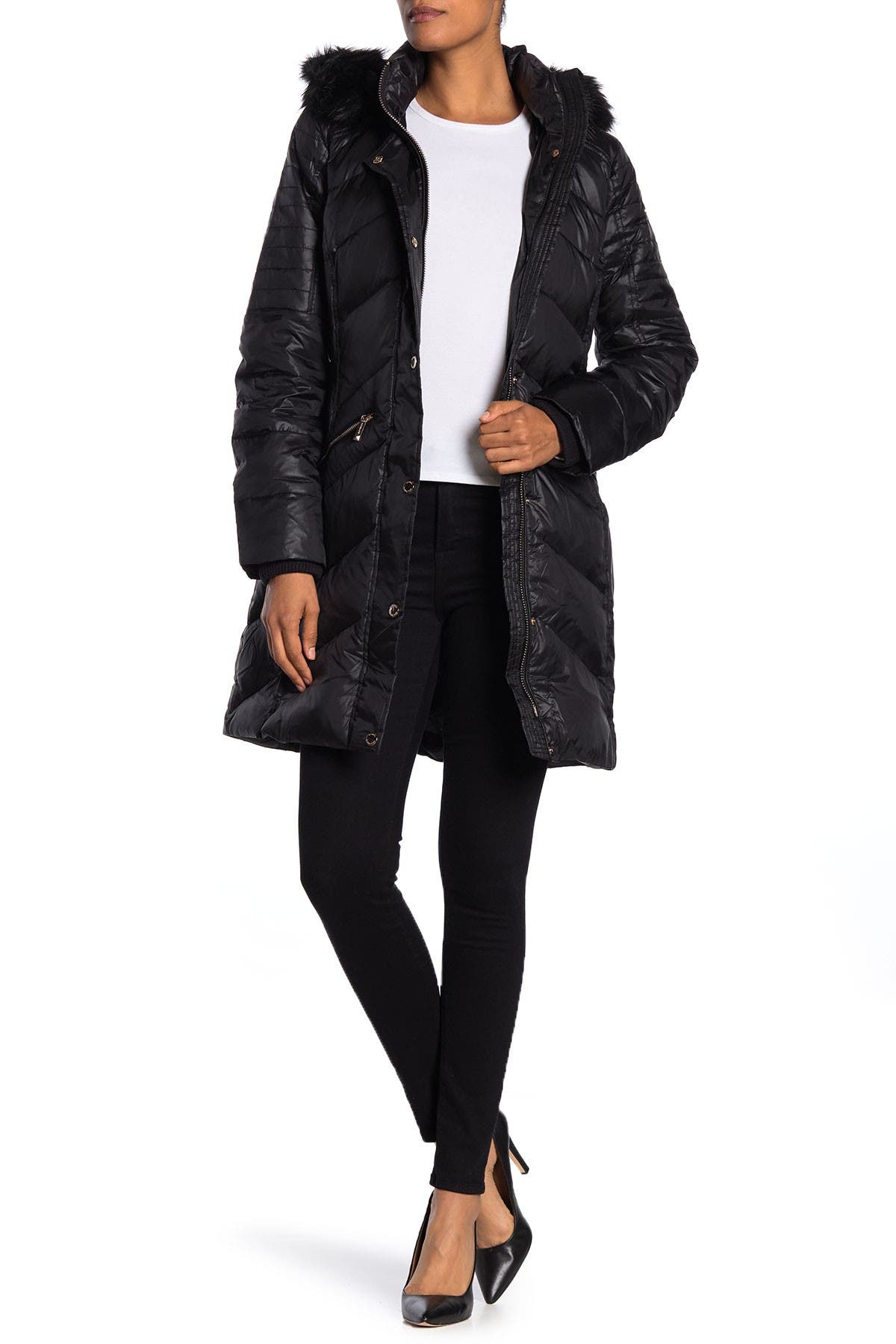michael kors black padded coat