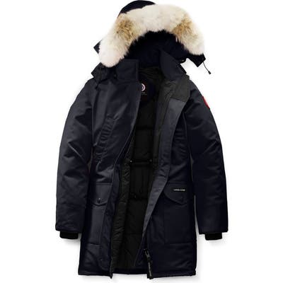 Canada Goose Trillium Fusion Fit Hooded Parka With Genuine Coyote Fur Trim, Blue