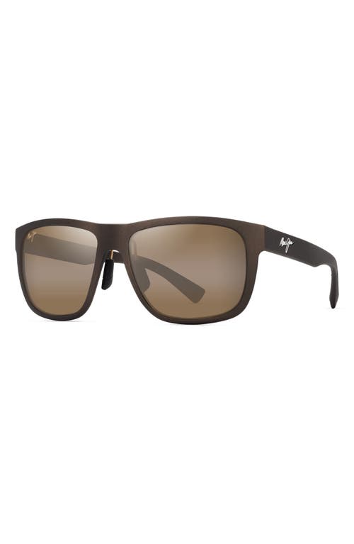 Shop Maui Jim Puakea 57mm Polarizedplus2® Square Sunglasses In Matte Brown