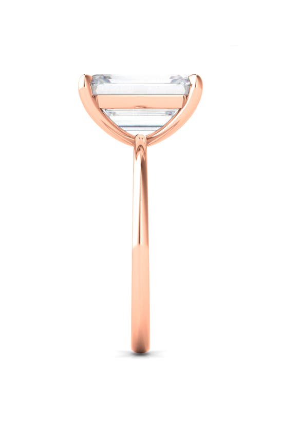 Hautecarat 18k White Gold Emerald Cut Lab Created Diamond Engagement Ring In 18k Rose Gold