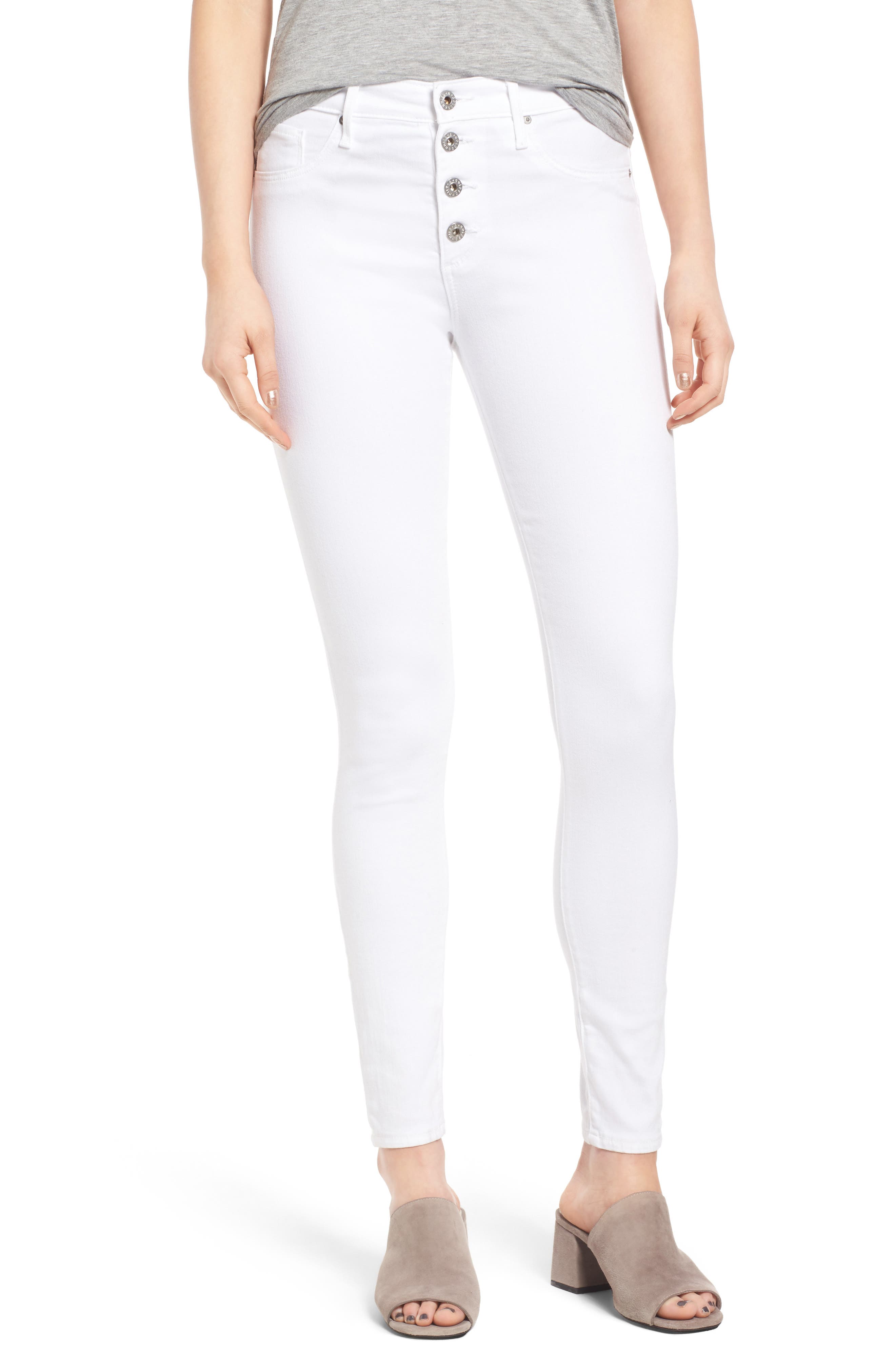 white skinny jeans women