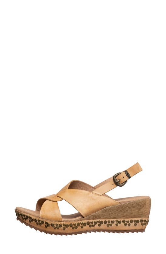 Shop Antelope Danessa Platform Wedge Slingback Sandal In Make Up Leather