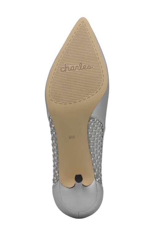 Charles By Charles David Alanna Embellished Pointed Toe Pump In Chrome