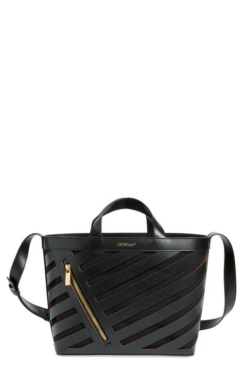 Off-White Small Cutout Diagonal Tote in Black at Nordstrom