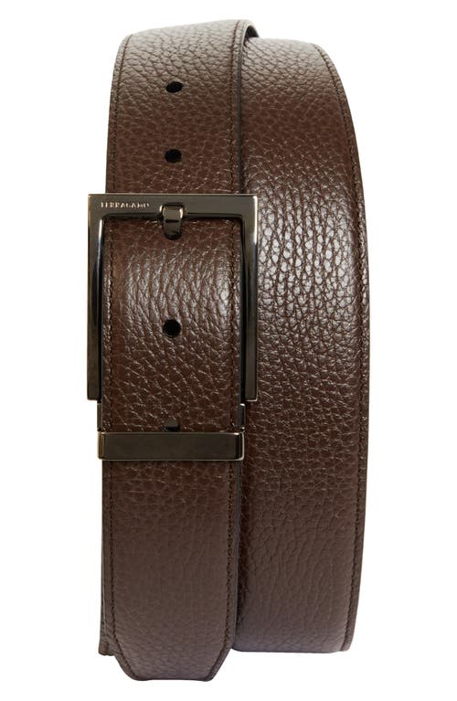 Ferragamo Classic Double Adjustable Reversible Leather Belt In Moro