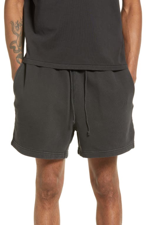 Core Organic Cotton Brushed Terry Sweat Shorts in Vintage Black