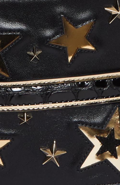 Christian Louboutin Giddy Star Embellished Wide Leather Belt In Black/black